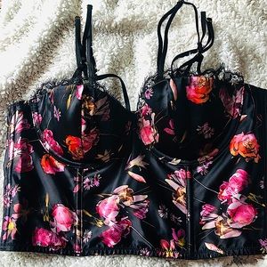 Victoria Secret Black/Floral Bustier
